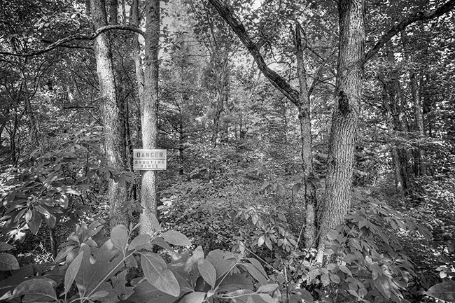 Danger: Shooting Range B&W Midwest Landscape Photo